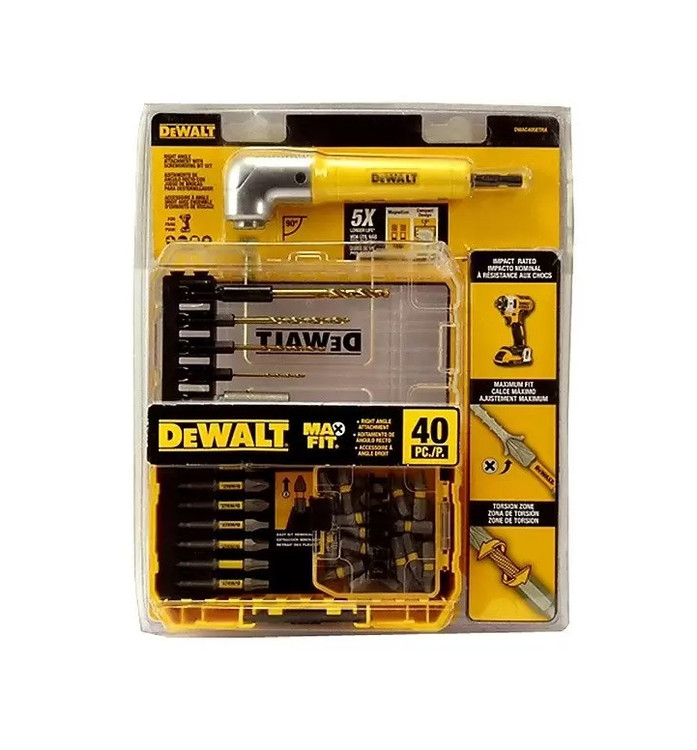 ست سرپیچگوشتی و رابط 90 درجه دیوالت مدل DWAC40SETRA